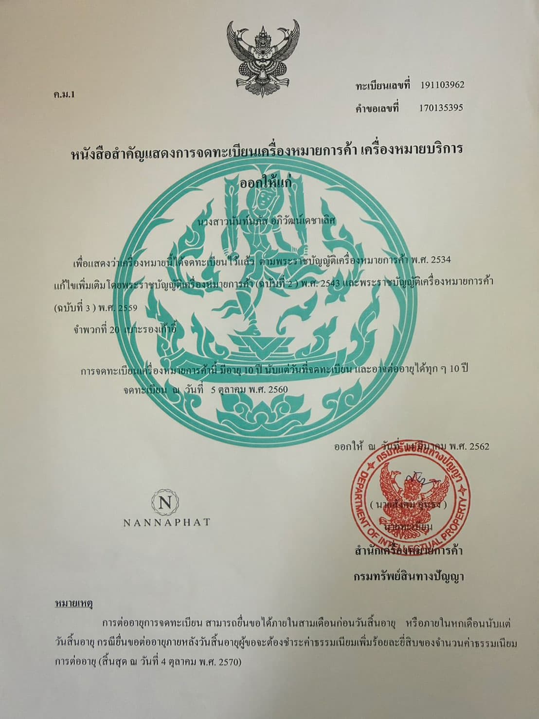 จดทะเบียนเครื่องหมายการค้า
